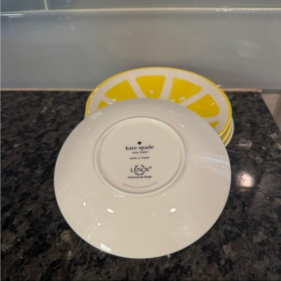 Kate Spade X Lenox Lemon Plates Set of 4 - Picture 4 of 5